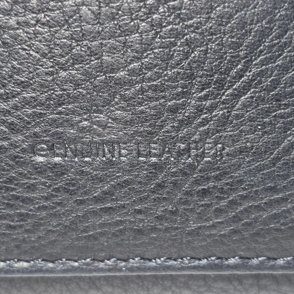 Kenneth Cole Black Leather Clutch Wallet Multi Compartment Double Clasp